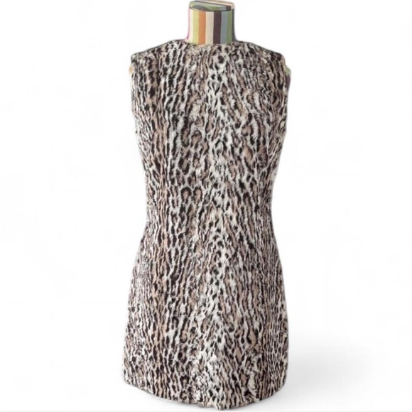 Vintage Dresses & Skirts - Vintage 1960s Faux Fur Handmade Mod Mini Dress Animal Print